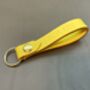 Personalised Embossed Yellow Leather Keyring, thumbnail 4 of 12