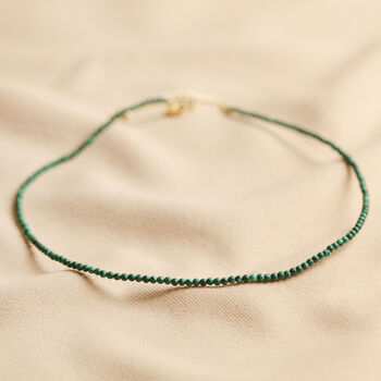 Tiny Green Malachite Beaded Necklace, 2 of 5