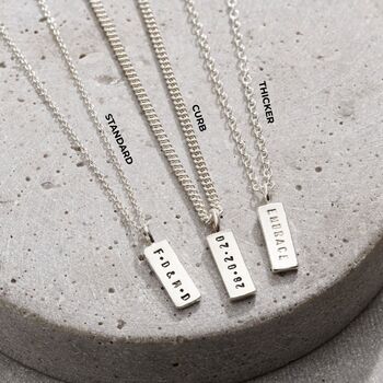 Men's Personalised Mini Open Square Necklace, 8 of 8
