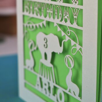 Personalised Papercut Circus Birthday Card, 6 of 9
