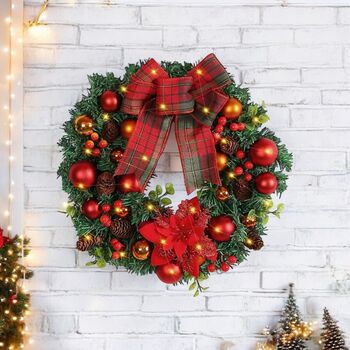 Festive Light Up Christmas Wreath, 7 of 7