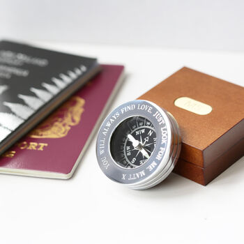 Compass Personalised With Timber Box, 6 of 6