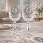 Wedding Anniversary Gift Engraved Crystal Wine Glasses, thumbnail 1 of 6