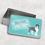 Personalised Bull Terrier Dog Treat Tin Three Colours, thumbnail 2 of 3