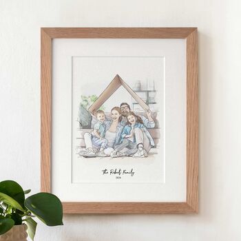 Personalised Family Line Portrait For Birthday Presents, 2 of 11