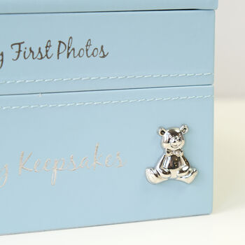 Personalised Baby Keepsake And Photo Box In Blue, 5 of 11