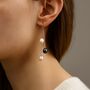 Sterling Silver Freshwater Pearl Triple Drop Earrings, thumbnail 1 of 4