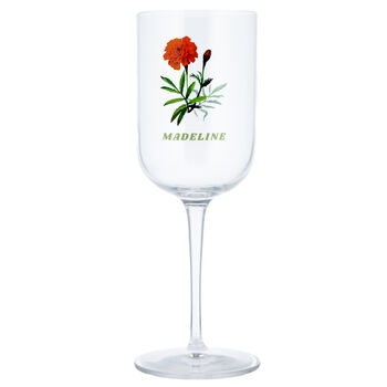 Personalised Birth Month Flower Printed Wine Glass, 2 of 7
