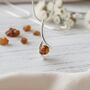 Modern Sterling Silver And Cognac Baltic Amber Pendant, thumbnail 1 of 3