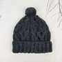 Fair Trade Unisex Cosy Cable Knit Wool Bobble Hat, thumbnail 4 of 10