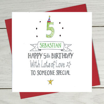 5th Birthday Personalised Greeting Card, 2 of 3
