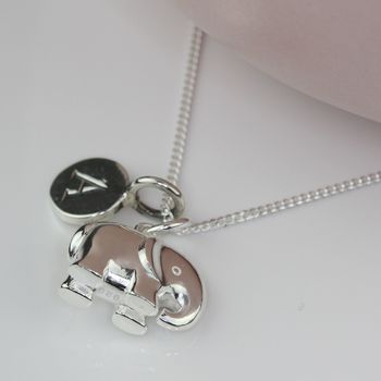 Personalised Solid Silver Elephant Necklace, 2 of 3