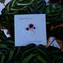 Poppy Red Enamelled Triple Flower Brooch, thumbnail 2 of 3