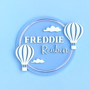 Hot Air Balloon New Baby Plaque Or Door Sign, 2 of 5