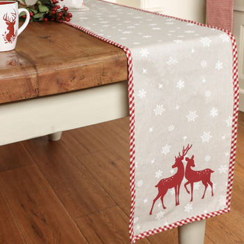Personalised Country Stag Cotton Table Runner, 4 of 5