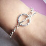 Silver Tiny Text Personalised Message Toggle Bracelet, thumbnail 1 of 5