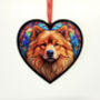 Chow Chow Stained Glass Effect Heart Suncatcher, thumbnail 6 of 6