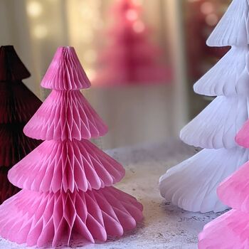 Pink Honeycomb Paper Christmas Tree, 2 of 4