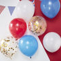 Royal Themed Confetti Balloons Eight Pack, thumbnail 1 of 4