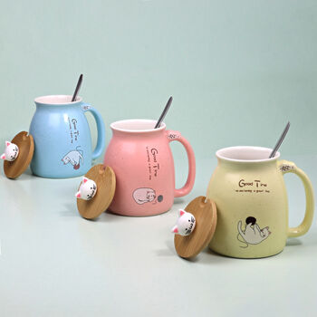 Cat Mugs Ceramic Tea Coffee In Assorted Colours G Decor, 2 of 10
