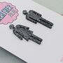 Male And Female Toilet Sign Glitter Earrings / Restroom Icon Statement Dangles / Pop Art Jewellery / Birthday Gift For Her, thumbnail 5 of 8