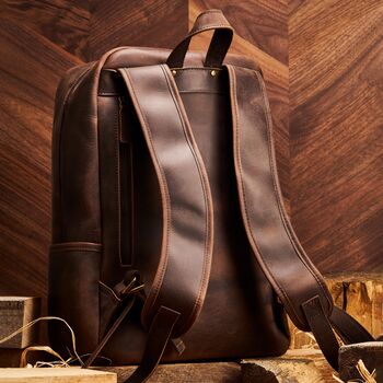 Personalised Genuine Leather Rucksack, 2 of 6