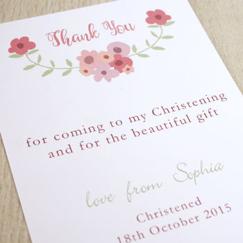 Personalised Floral Christening Thank You Cards, 2 of 4