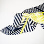 Navy And Yellow Contrasts Pleated Square Silky Scarf, thumbnail 3 of 8