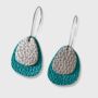 Turquoise Leather Earrings Two Layers Six Styles, thumbnail 2 of 9