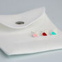 Sterling Silver Colourful Heart Stud Earrings, thumbnail 5 of 6