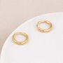 Mini Gold Plated Sterling Silver Huggie Sleeper Hoop Earrings – 10mm, thumbnail 1 of 6