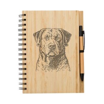 Personalised Chesapeake Bay Retriever Dog Silhouette Engraved Notebook, 2 of 2