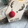 Personalised Wooden Rudolph Plaque Decoration, thumbnail 2 of 2