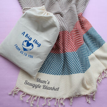 Personalised Soft Cotton Sofa Throw, Christmas Gift For Couple, 2 of 11