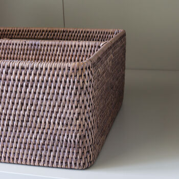 Marbury Taupe Rattan Storage Organiser, 3 of 4