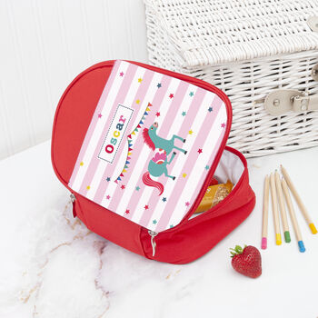 Personalised Circus Themed Red Lunch Bag, 7 of 10