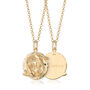 Engraved Gold Plated Pisces Zodiac Necklace, thumbnail 1 of 7