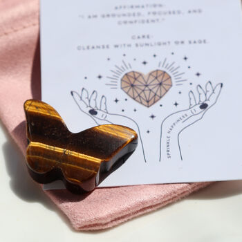Tiger’s Eye Butterfly Crystal Pendant And Gift Bag, 2 of 5