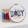 Baby Cross Stitch, Wall Hanging Hoop Kit. Gift Set, thumbnail 4 of 5