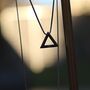 Silver Necklace Inlaid Zircon Triangle Pendant, thumbnail 10 of 10