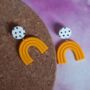 Block Colour Polymer Clay Rainbow Earrings, thumbnail 5 of 5