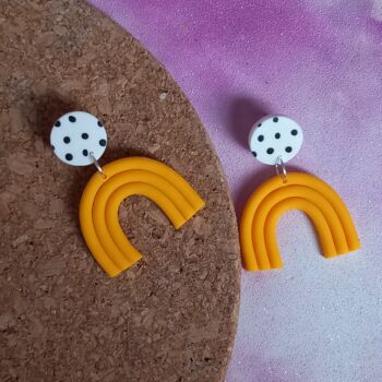 Block Colour Polymer Clay Rainbow Earrings, 5 of 5