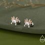 Tiny Axolotl Screw Back Earrings In Sterling Silver, thumbnail 1 of 11