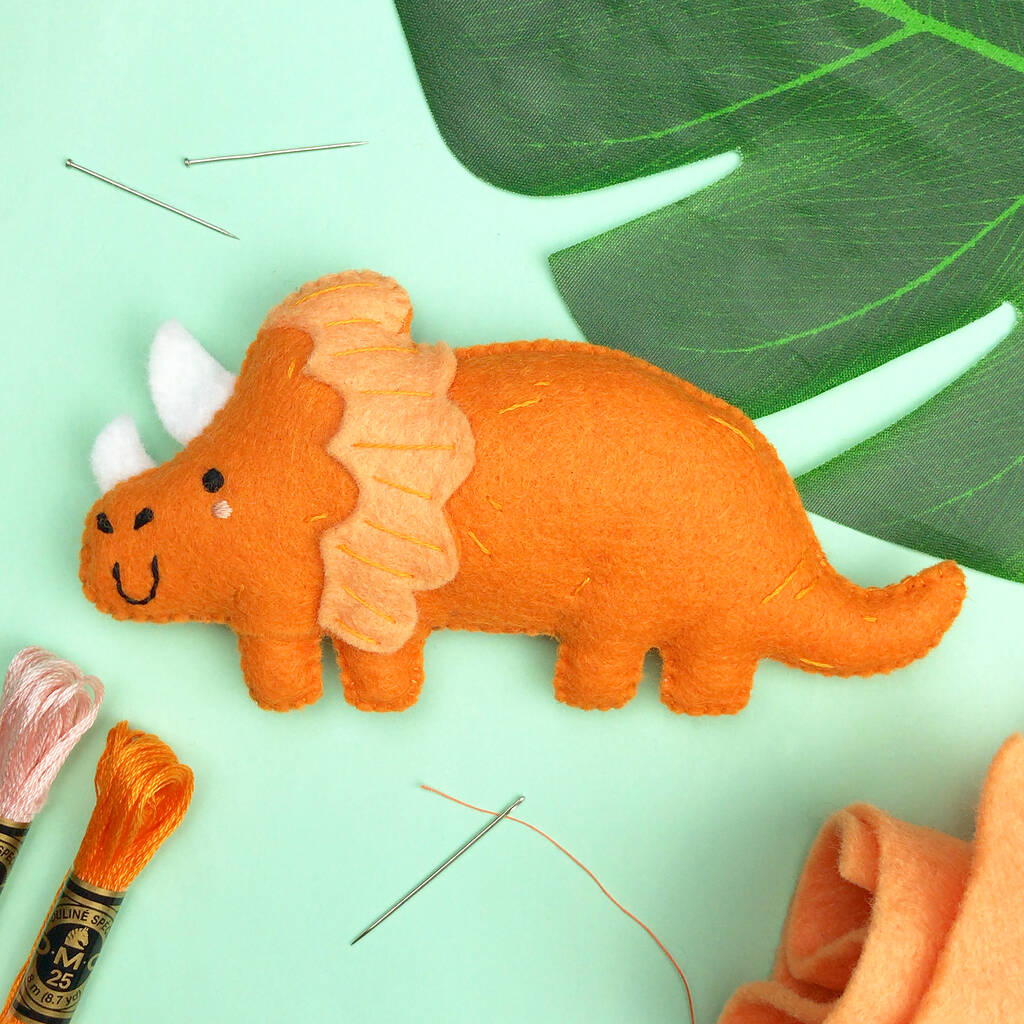 Tabitha The Triceratops Felt Sewing Kit, 1 of 5