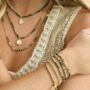 Gladiolus Three Layer Gemstone Bracelet Stack, thumbnail 2 of 3
