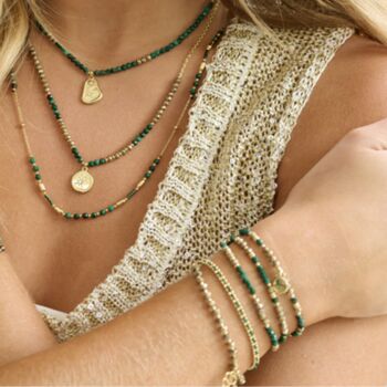 Gladiolus Three Layer Gemstone Bracelet Stack, 2 of 3