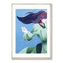 Woman In Olive Illustrated Art Print, thumbnail 2 of 6