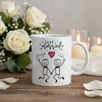 Luxury Personalised Just Married Mug – Wedding Gift, 2 of 5