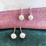 Modern Pearl Drop Earrings In Sterling Silver, thumbnail 4 of 9
