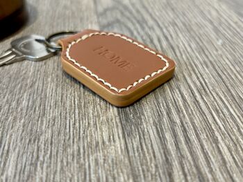 Personalised Leather Keyring, Tan, 3 of 8